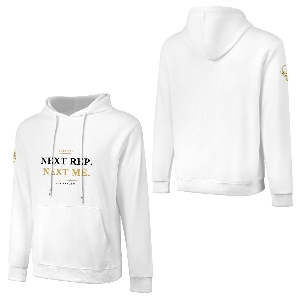 Next Rep. Next Me. White Cotton Hoodie