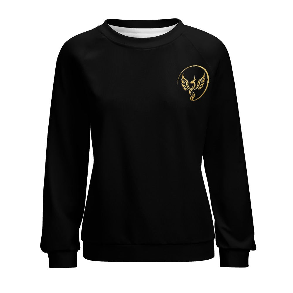 Phoenix Rising | Women's Black & Gold Raglan Sweatshirt