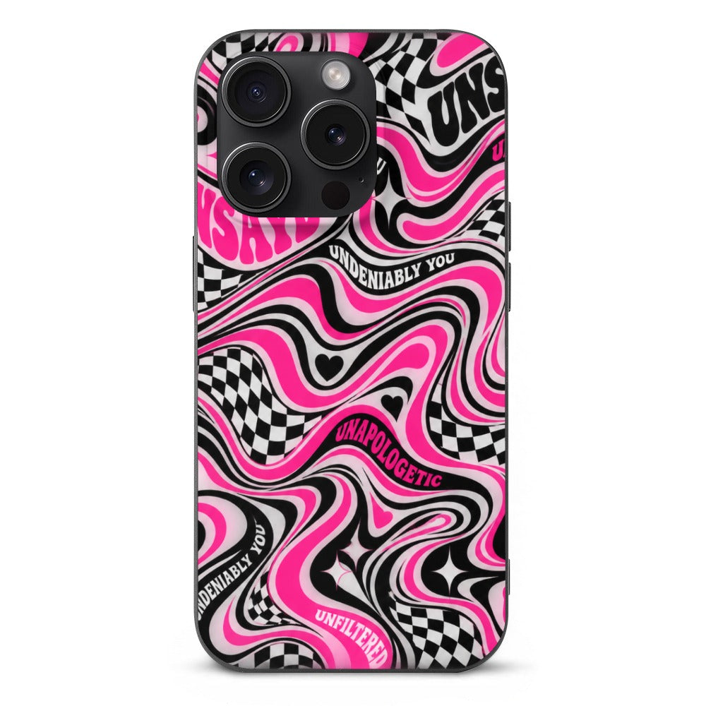Unapologetic. Unfiltered. | UNSAYD Psychedelic iPhone 15 Case — Black