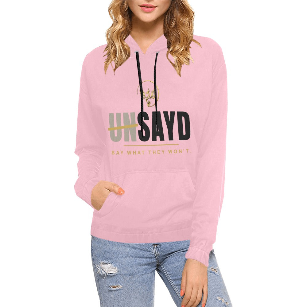 Women's UNSAYD Pink Graphic Hoodie