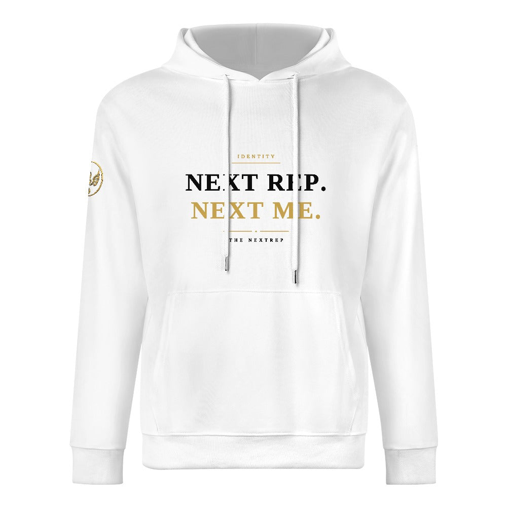 Next Rep. Next Me. White Cotton Hoodie