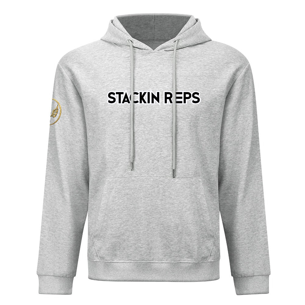 "Stackin Reps" Grey Pullover Hoodie | Men's Premium Cotton Hoodie | S–5XL