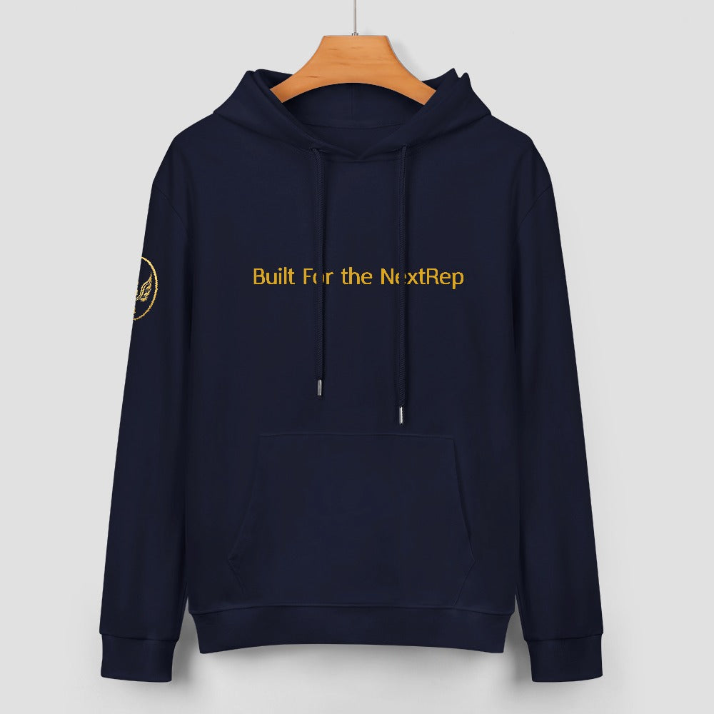 "Built For the NextRep" Navy Pullover Hoodie | Men's Premium Cotton Hoodie | S–5XL