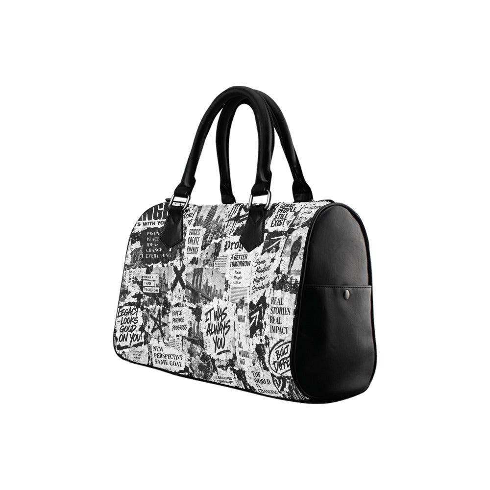 UNSAYD Monochrome Motivation Collage Handbag