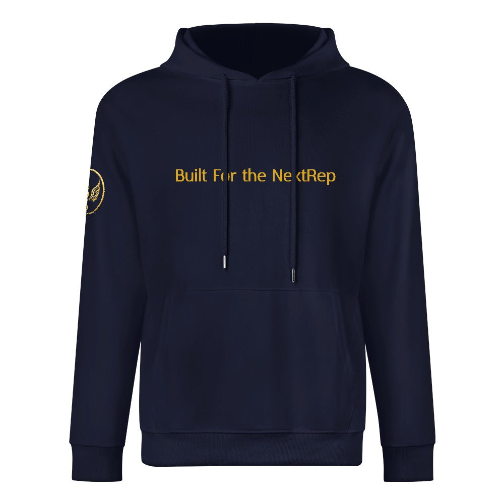 "Built For the NextRep" Navy Pullover Hoodie | Men's Premium Cotton Hoodie | S–5XL