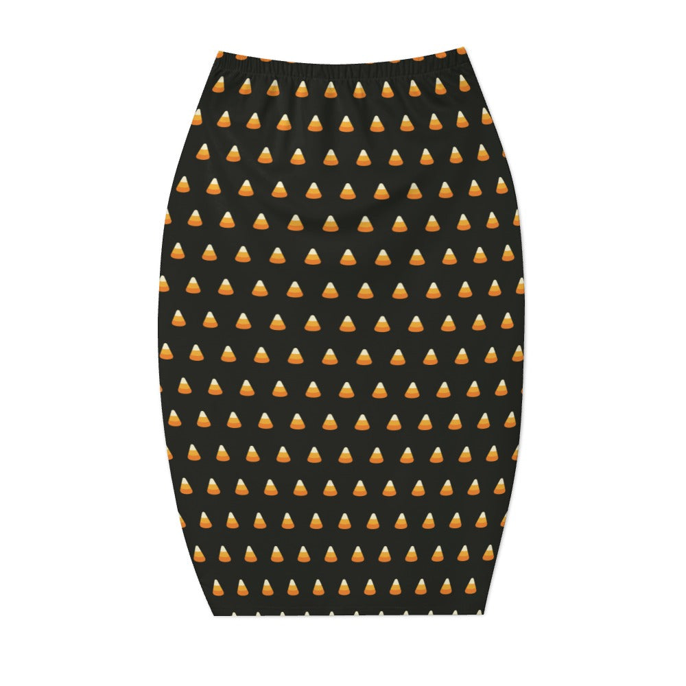 Candy Corn Halloween Bodycon Strapless Dress