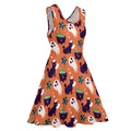 Halloween Print Sleeveless Skater Dress | Women's Fit & Flare | XS–5XL