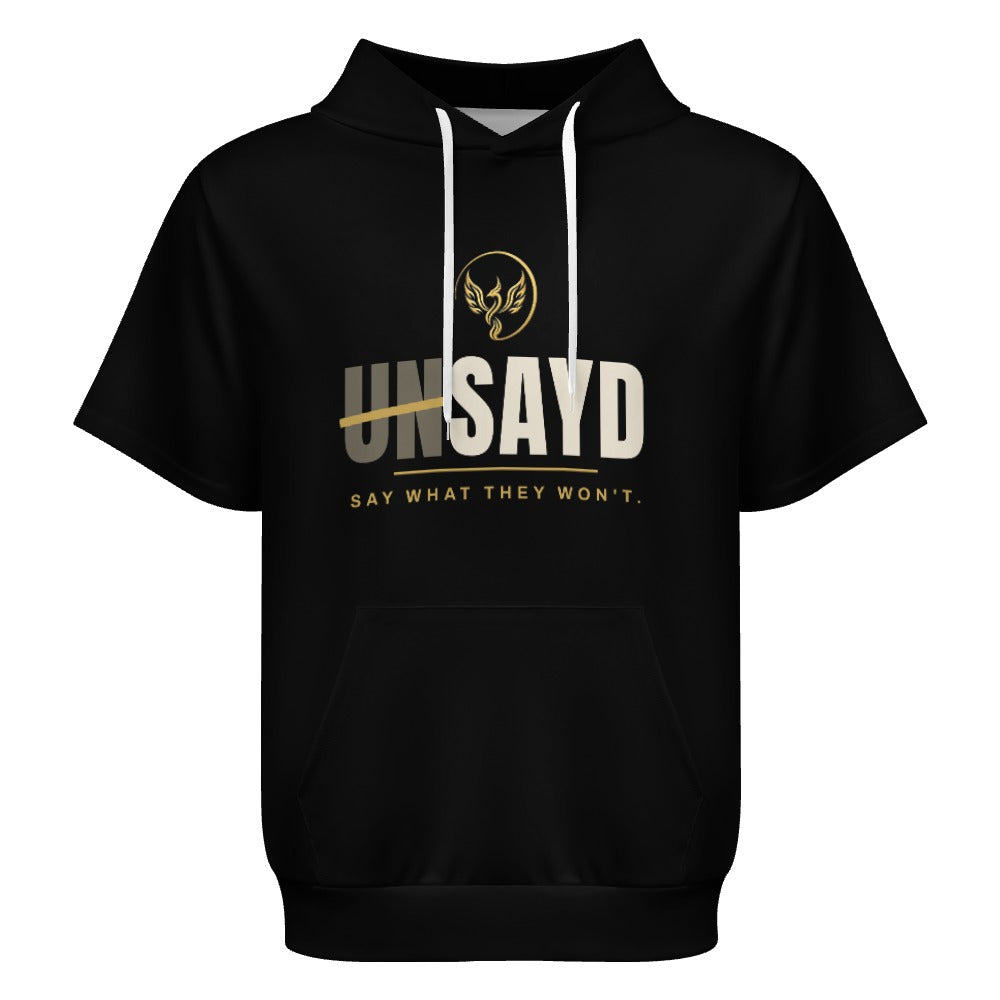 Men's UNSAYD Black Short-Sleeve Hoodie