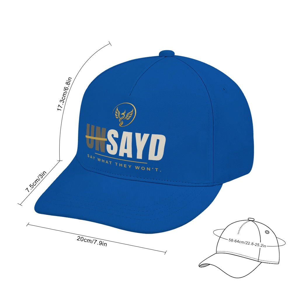 UNSAYD Black Curved-Brim Everyday Cap