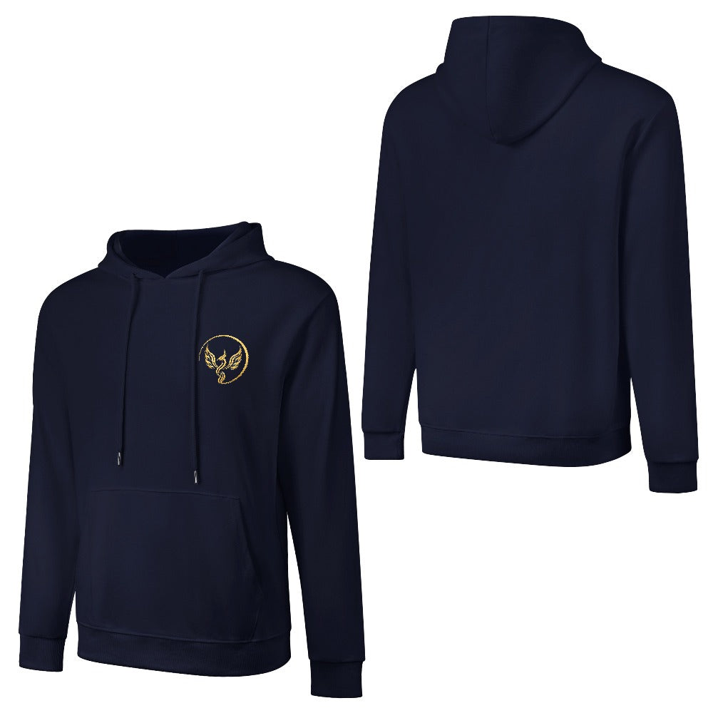 Gold Phoenix Emblem Hoodie | Navy Unisex Resilience & Streetwear Hoodie