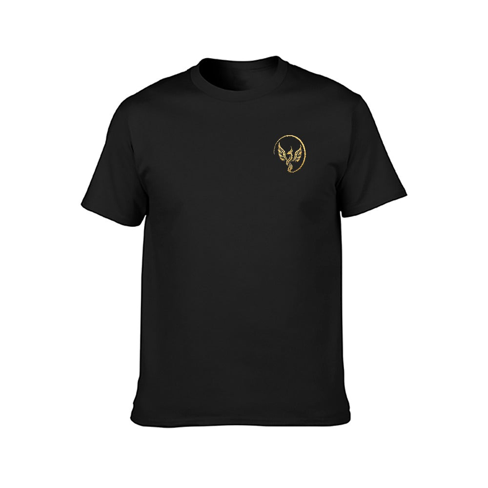Gold Phoenix Emblem Black T-Shirt | Men's Premium Cotton Tee | S–6XL