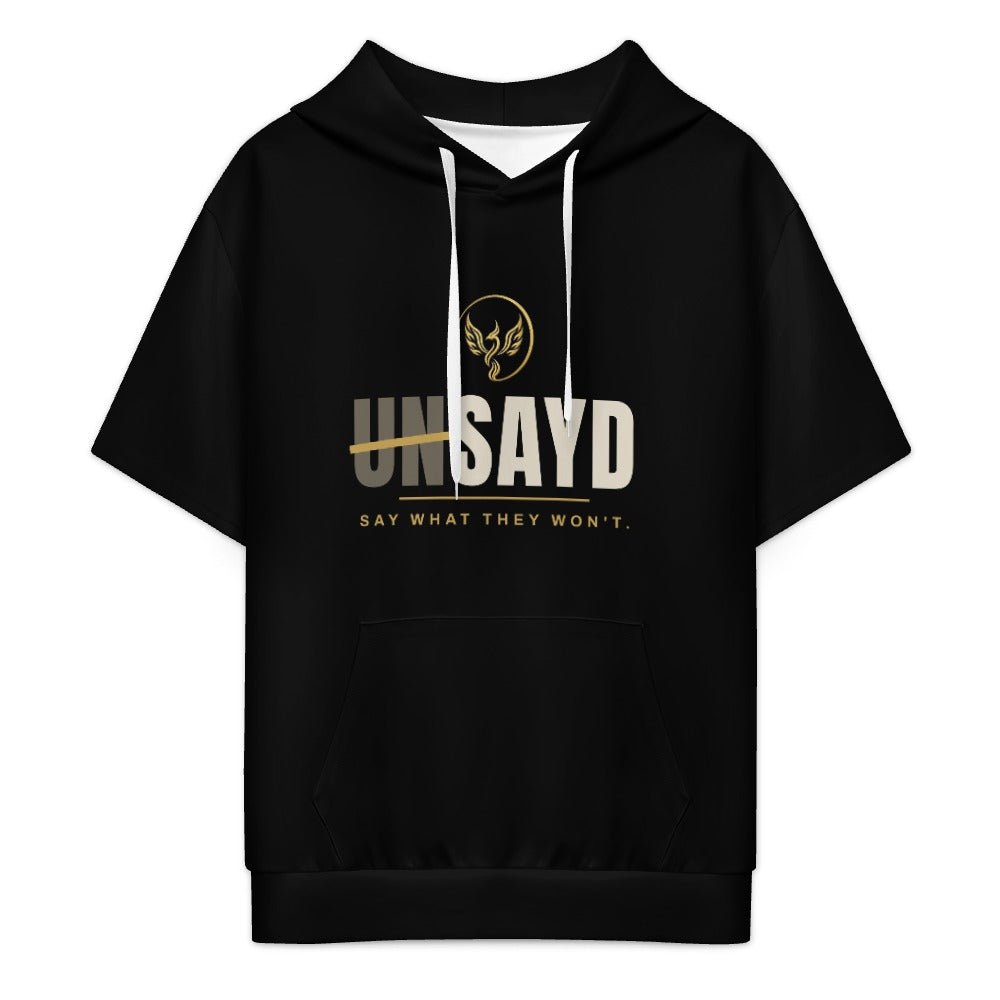 Men's UNSAYD Black Short-Sleeve Hoodie