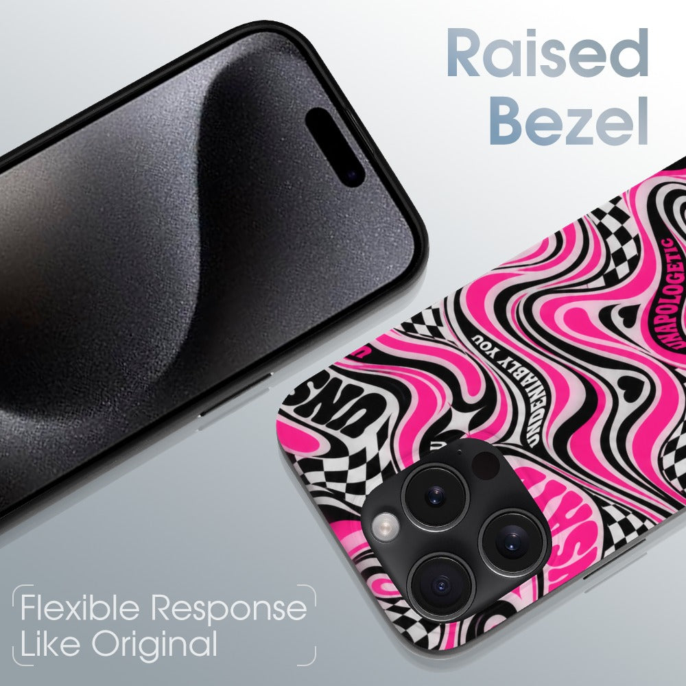 Unapologetic. Unfiltered. | UNSAYD Psychedelic iPhone 15 Case — Black