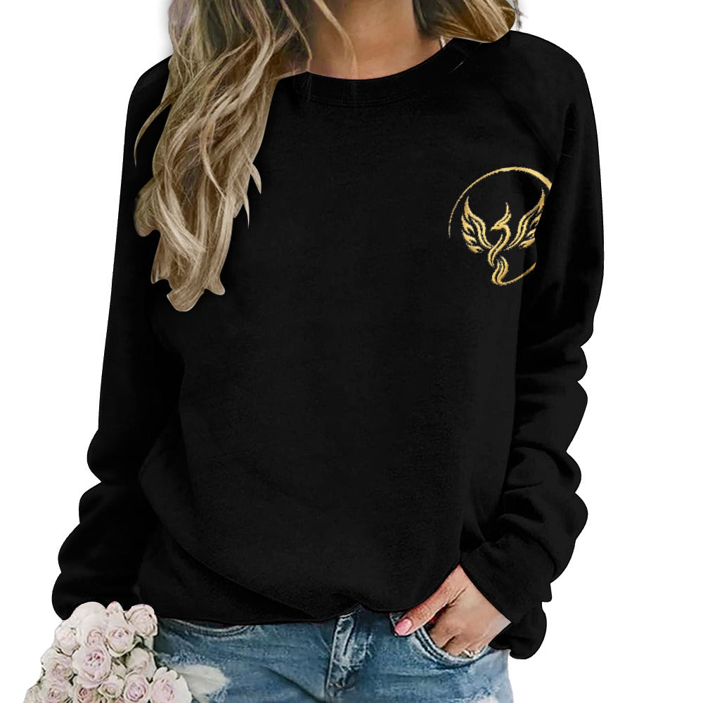 Phoenix Rising | Women's Black & Gold Raglan Sweatshirt