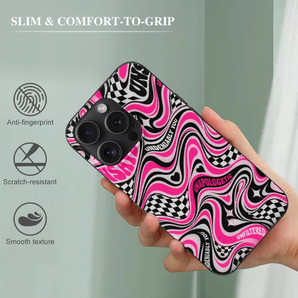 Unapologetic. Unfiltered. | UNSAYD Psychedelic iPhone 15 Case — Black