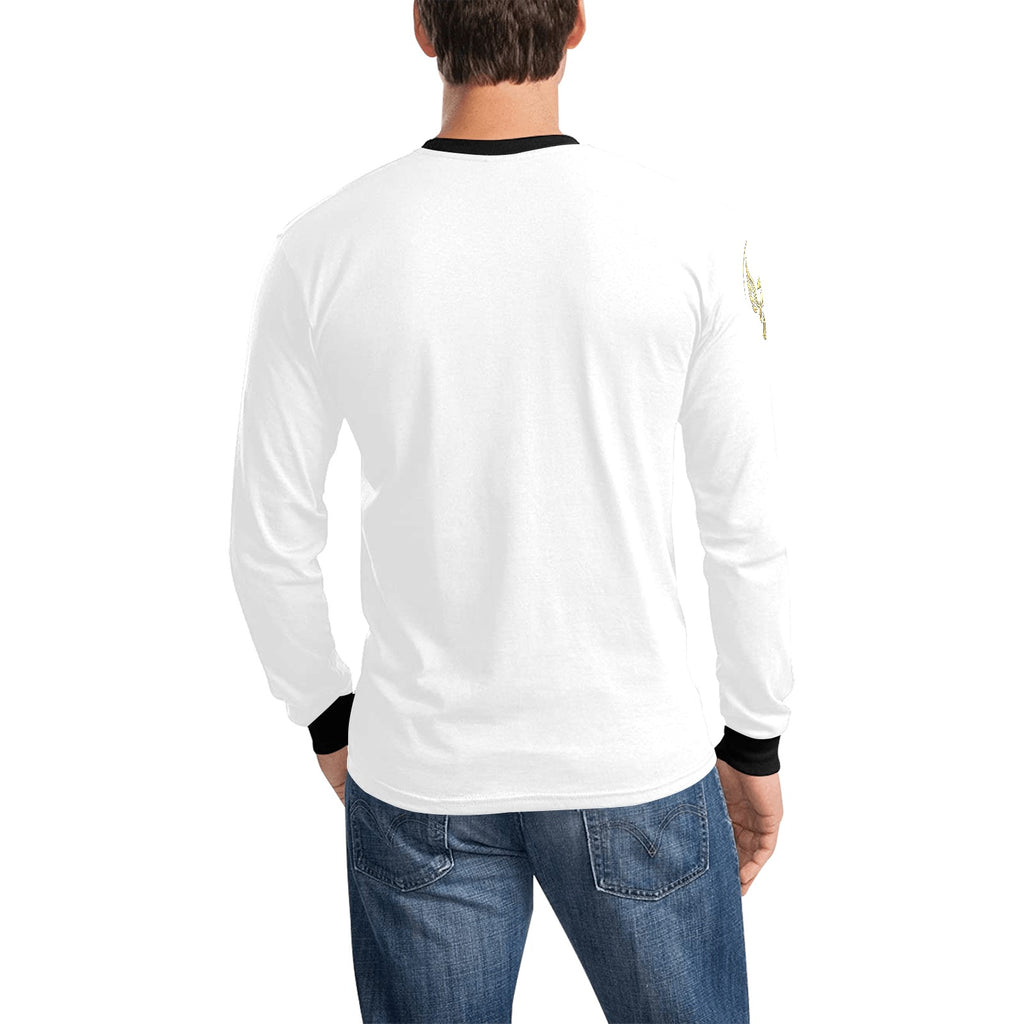 White Long Sleeve Logo Tee | UNSAYD Crown & Bolt Streetwear