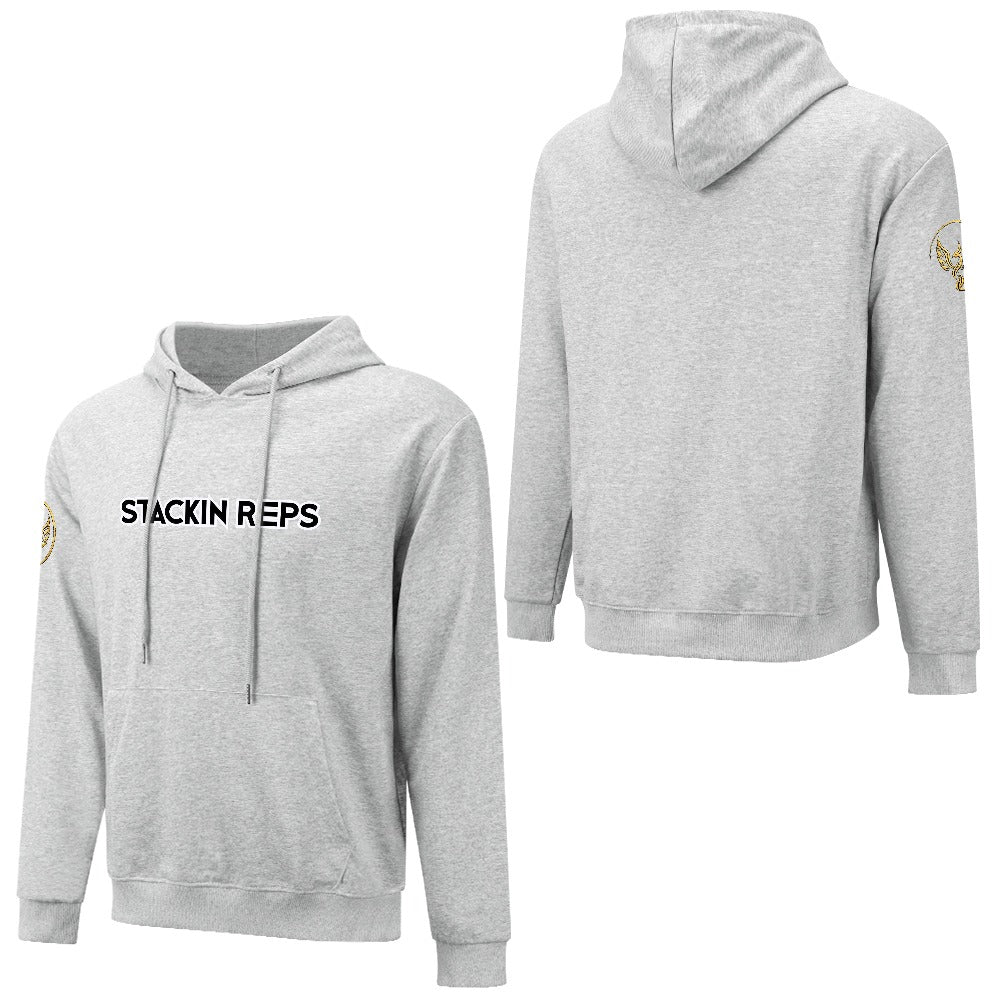 "Stackin Reps" Grey Pullover Hoodie | Men's Premium Cotton Hoodie | S–5XL