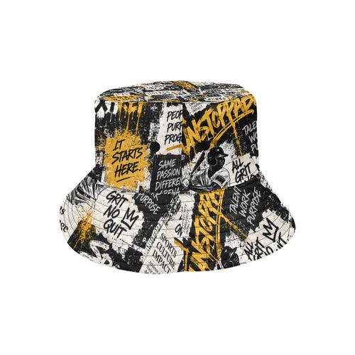 "Unstoppable" Graffiti Print Bucket Hat | Men's Streetwear Hat | One Size