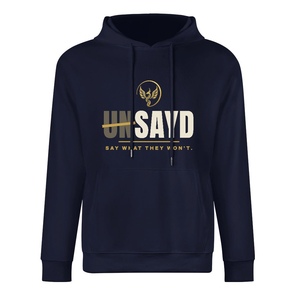 Men's UNSAYD Navy Cotton Graphic Hoodie