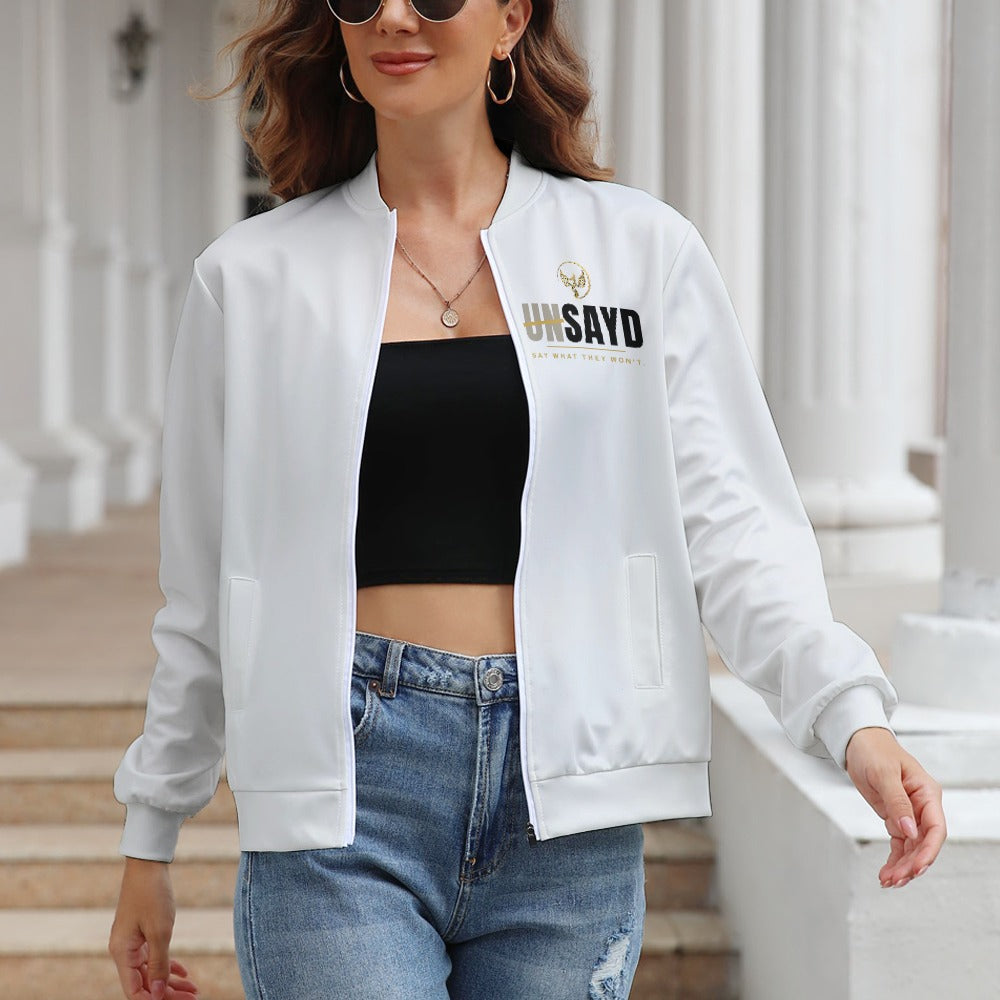 Women's UNSAYD White Lightweight Zip Jacket