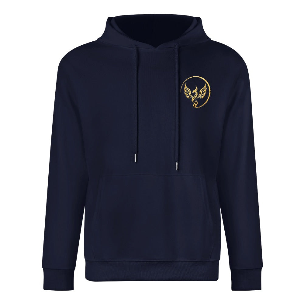 Gold Phoenix Emblem navy hoodie front view