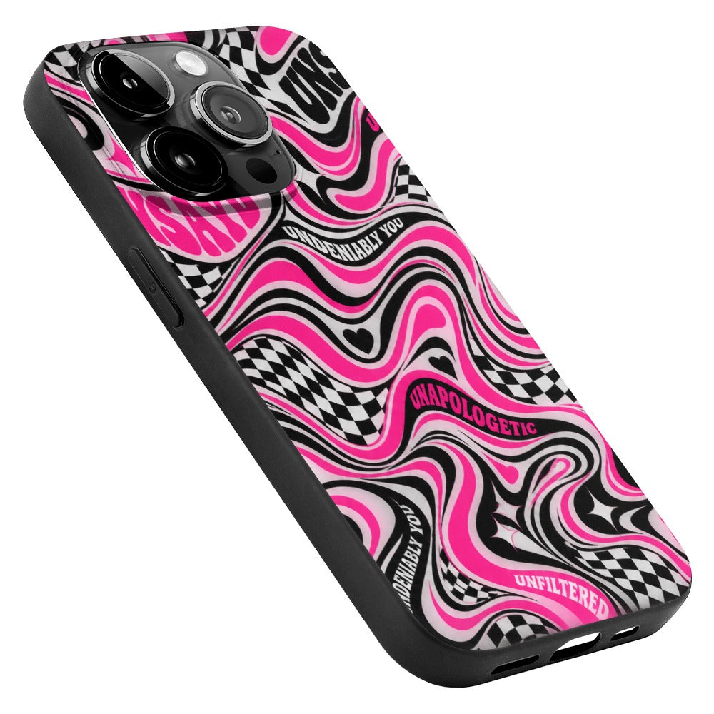 Unapologetic. Unfiltered. | UNSAYD Psychedelic iPhone 15 Case — Black