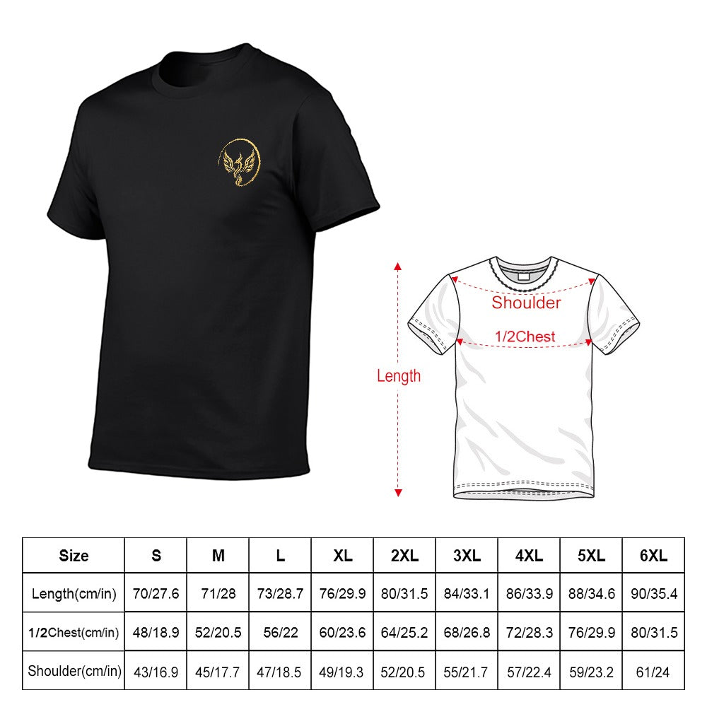 Gold Phoenix Emblem Black T-Shirt | Men's Premium Cotton Tee | S–6XL