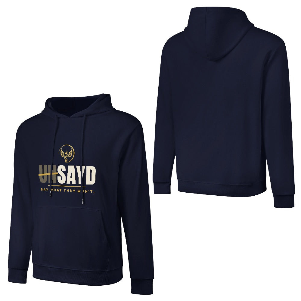 Men's UNSAYD Navy Cotton Graphic Hoodie