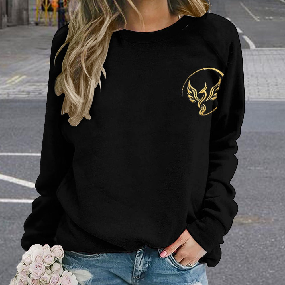 Phoenix Rising | Women's Black & Gold Raglan Sweatshirt