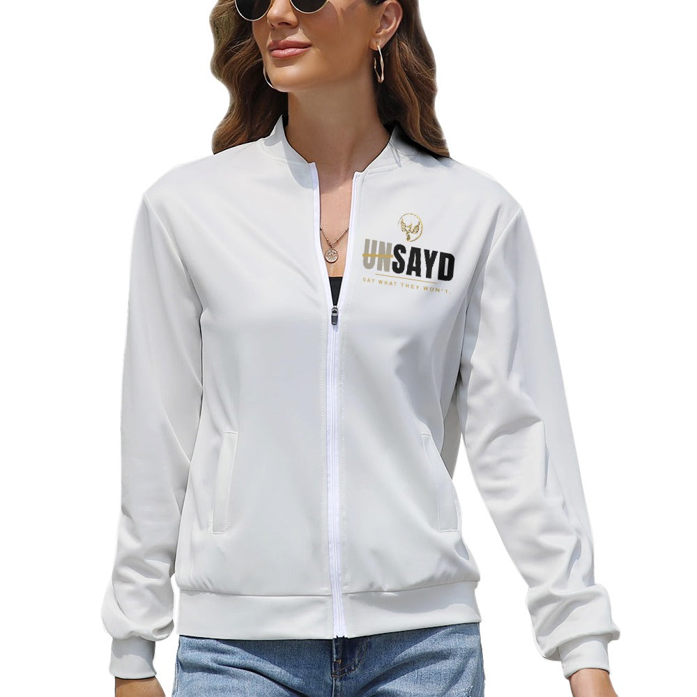 Women's UNSAYD White Lightweight Zip Jacket