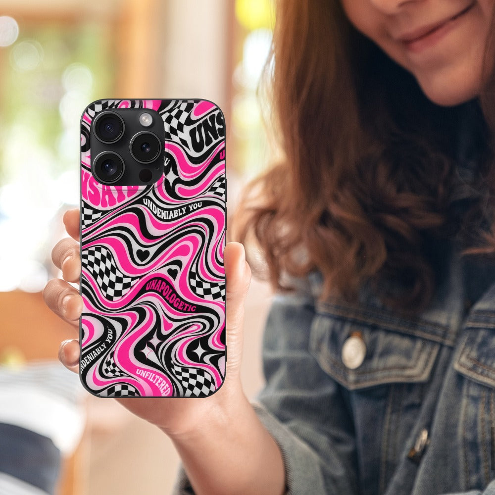 Unapologetic. Unfiltered. | UNSAYD Psychedelic iPhone 15 Case — Black