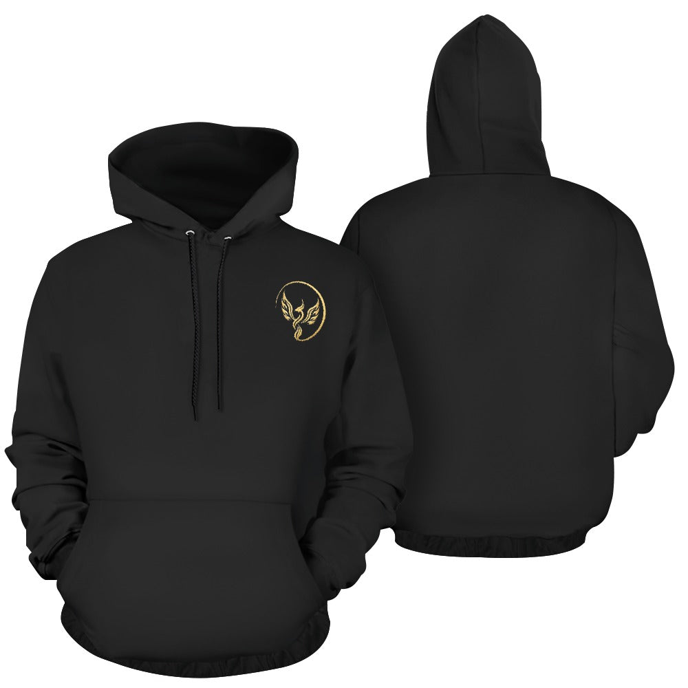 Gold Phoenix Emblem Black Hoodie | Women's Premium Streetwear Pullover | XS–XL