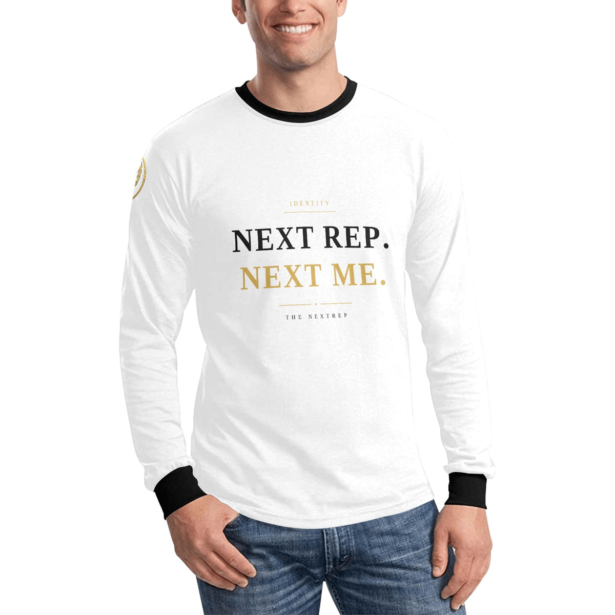 White Long Sleeve Logo Tee | UNSAYD Crown & Bolt Streetwear