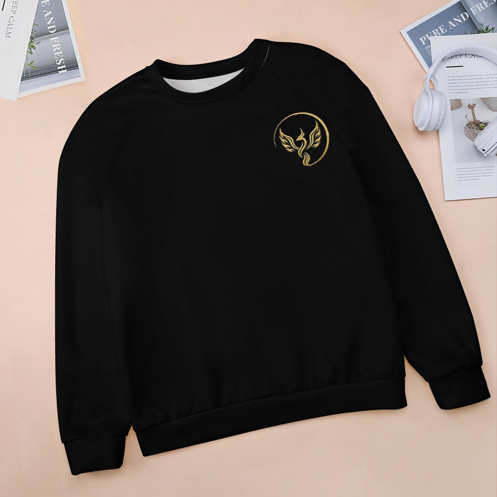 Phoenix Rising | Women's Black & Gold Raglan Sweatshirt