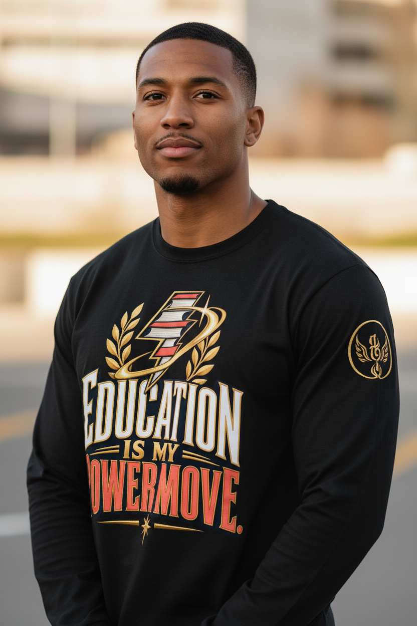 Education Is My Power Move — Shirt Close Up