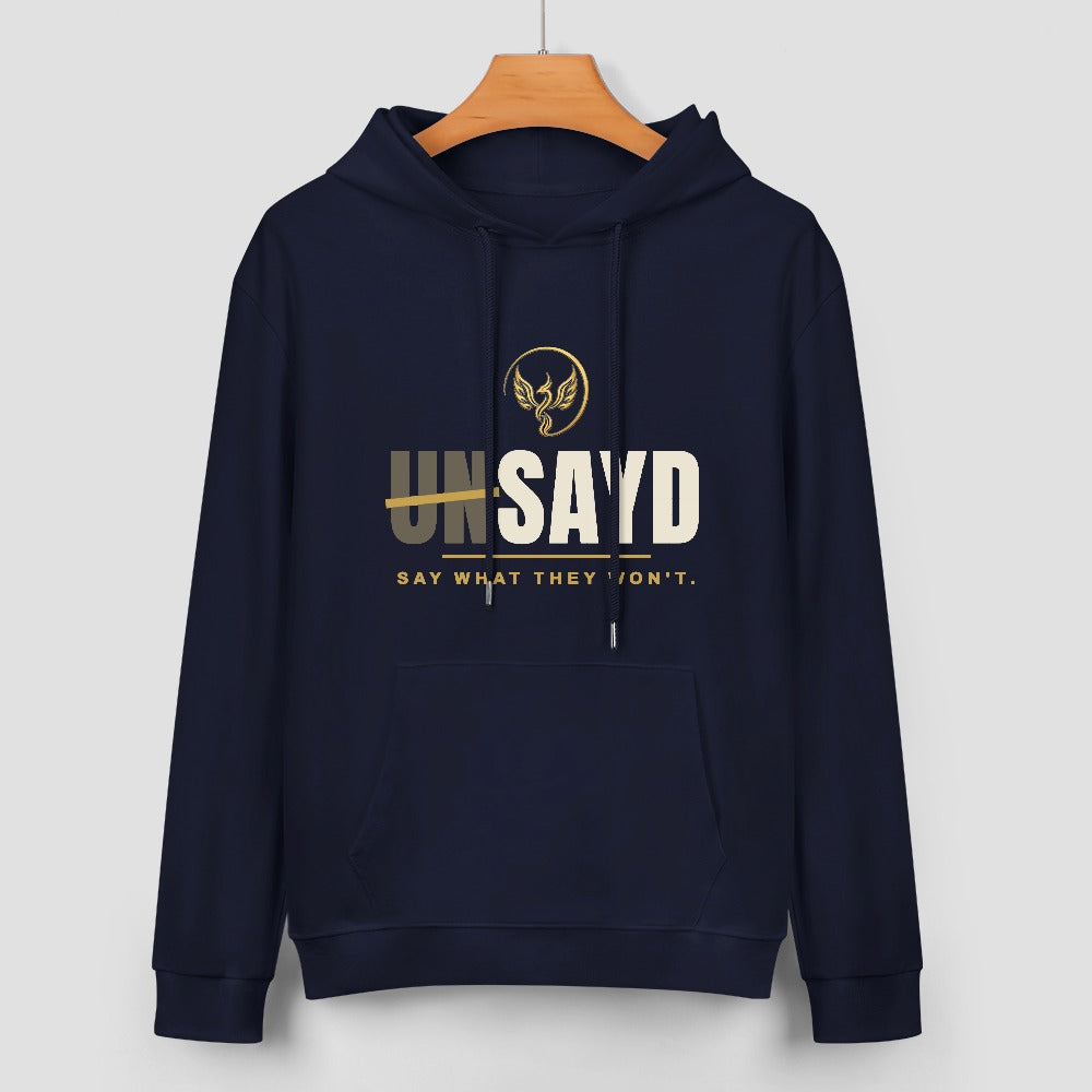 Men's UNSAYD Navy Cotton Graphic Hoodie