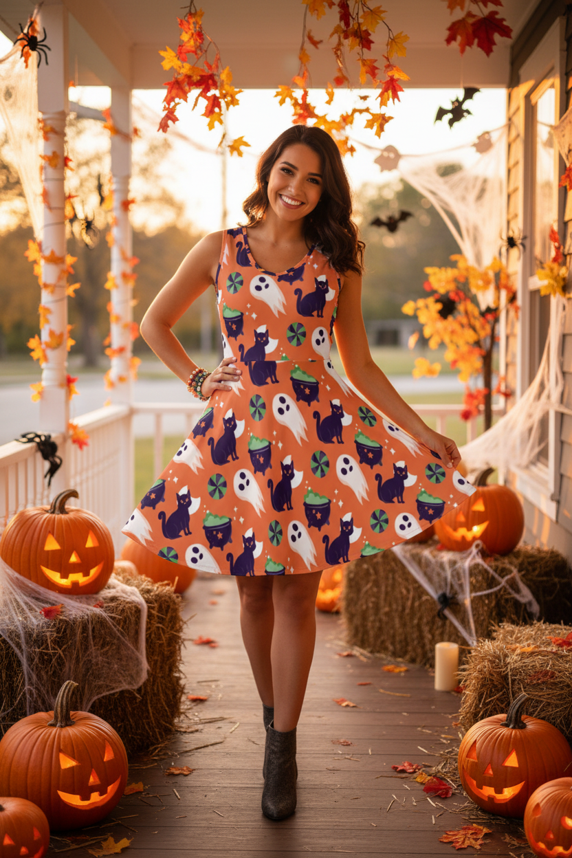 Halloween Skater Dress Lifestyle
