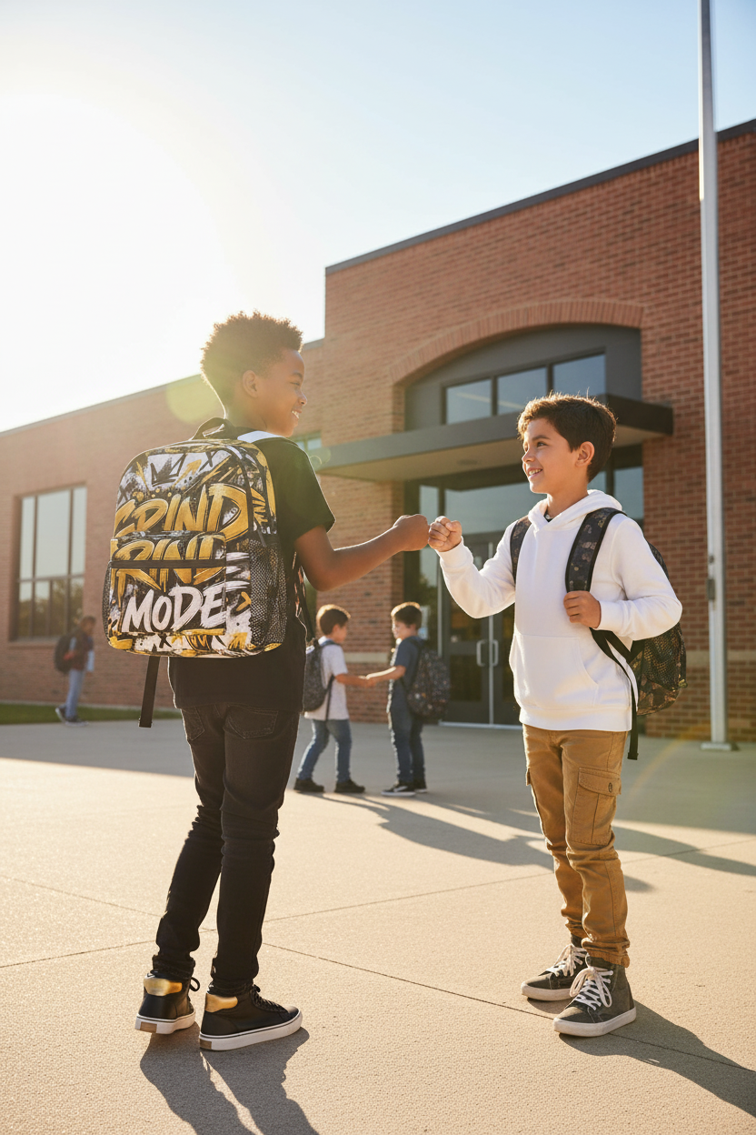 Grind Mode – NextRep Kids & Youth Mini Backpack lifestyle Pinterest image