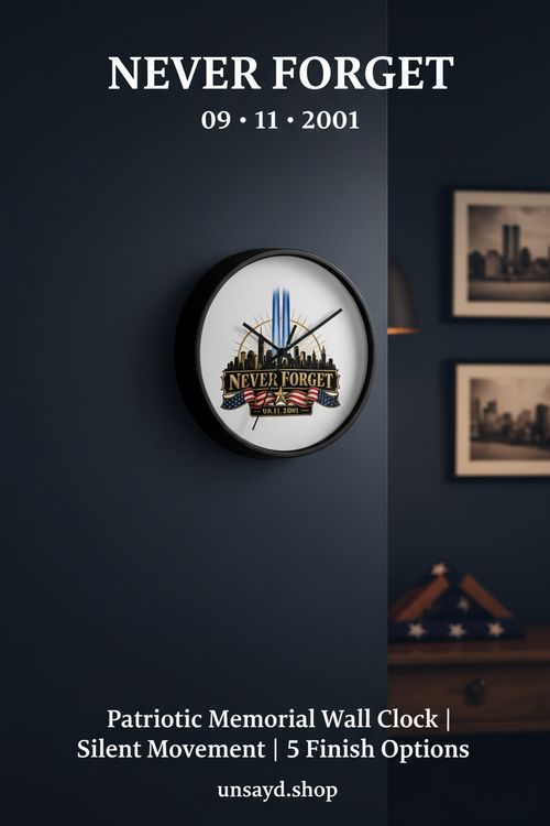 Never Forget 9/11 Memorial Wall Clock - Pinterest Pin