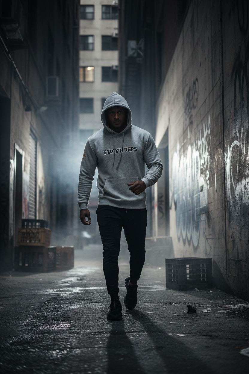 Stackin Reps Grey Hoodie Cinematic