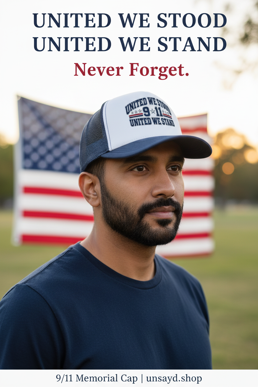 United We Stood United We Stand - Pinterest Pin with Male Model