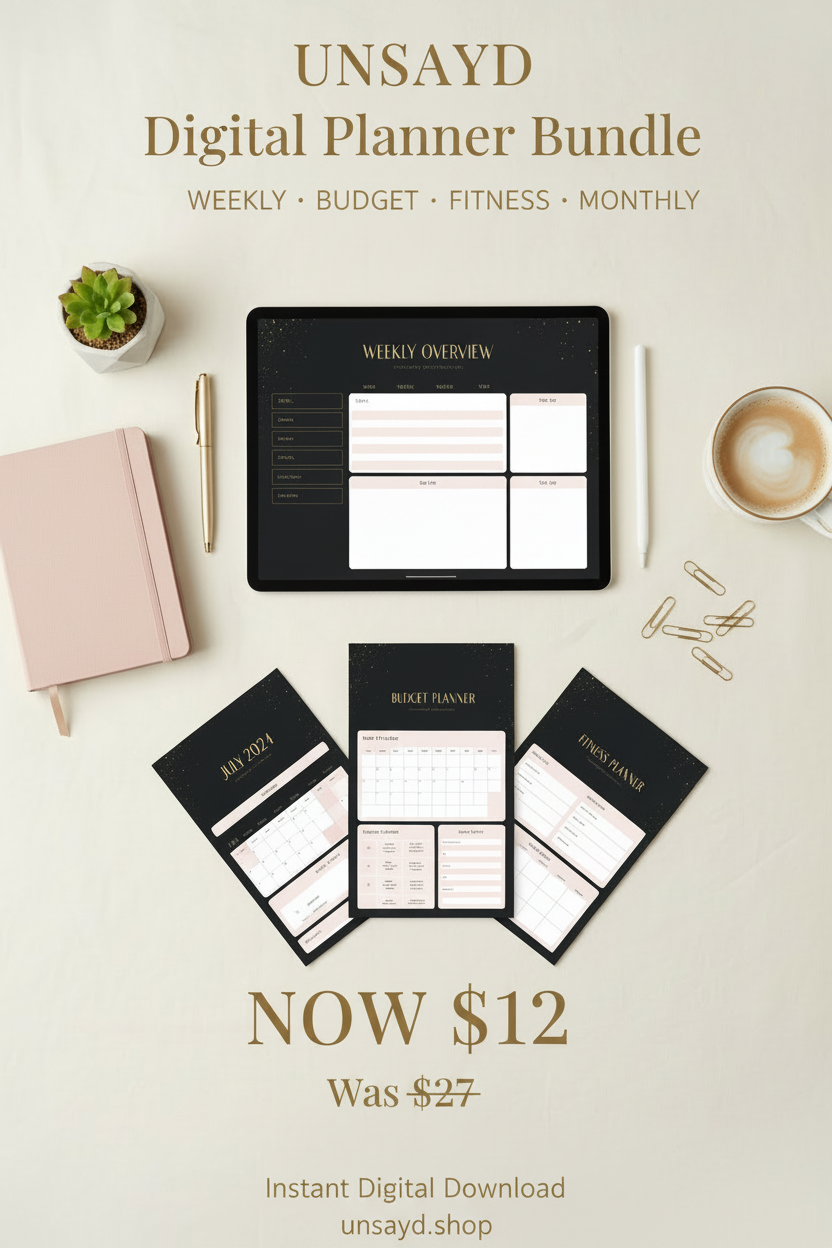UNSAYD Digital Planner Bundle — Pinterest Sale Pin $12