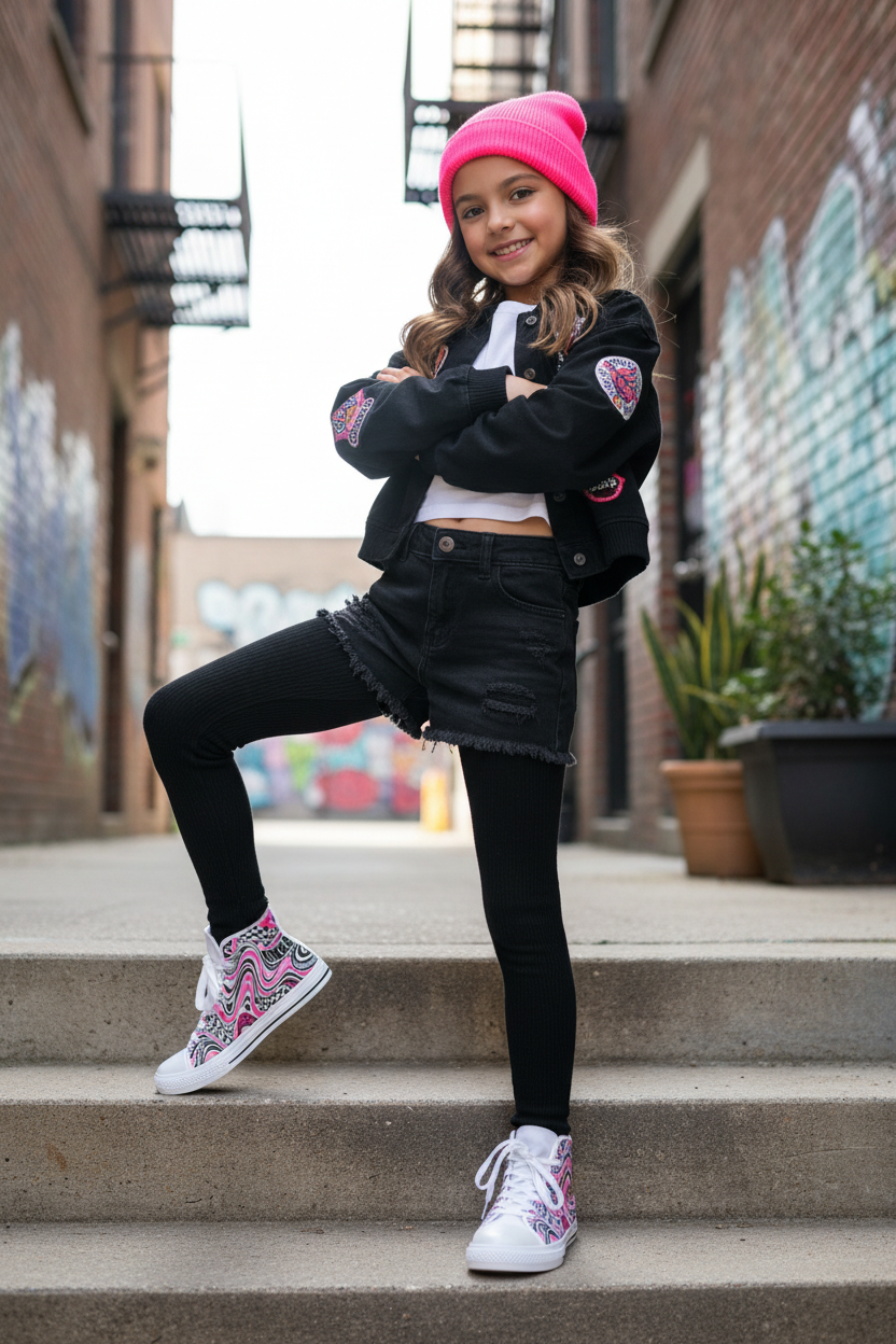 UNSAYD Kids Pink High Top - Girl Lifestyle