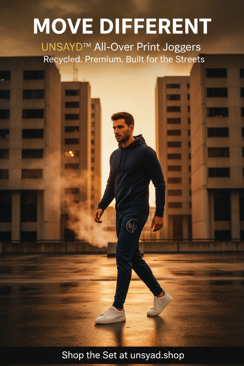 UNSAYD Navy Joggers Pinterest Pin